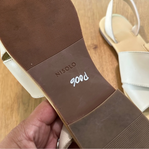 Nisolo 10 Leather All Day Cross Strap Sling Back Sandals in Bone - Picture 11 of 14